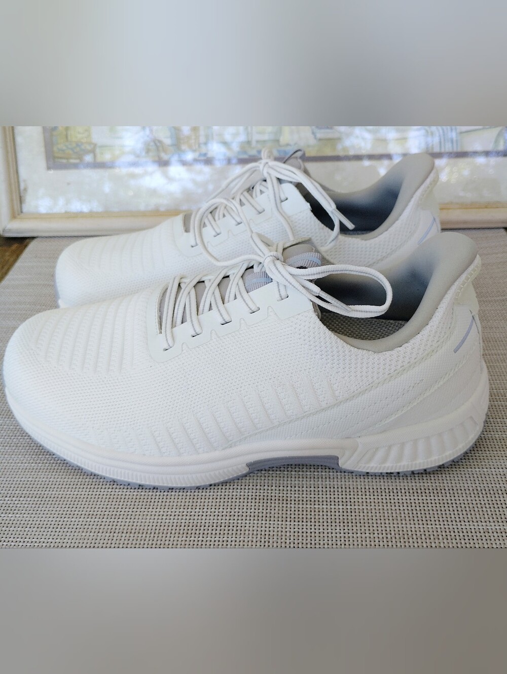 Men's OrthoFeet "Yari Hands-Free" White Mesh/Grey Shoes. Extra Wide. Size 8EEEE